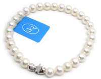GioielleriaMaglione.it - 18K White Gold 6.00mm White Asia Pearls Bracelet