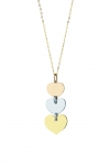 GioielleriaMaglione.it - 18K Yellow, White and Rose Gold Hearts Necklace