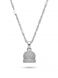 GioielleriaMaglione.it - Catenina girocollo con Campanella della Fortuna di Capri in oro bianco 18kt