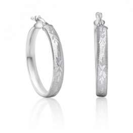 GioielleriaMaglione.it - Orecchini a cerchio satinati in oro bianco 18kt