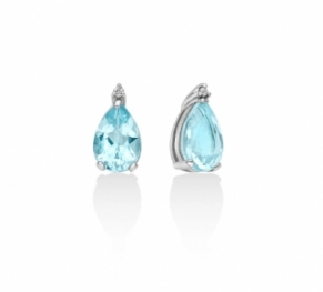 GioielleriaMaglione.it - Orecchini Miluna con Topazi azzurri e Diamanti naturali in oro bianco 18kt ERD1971
