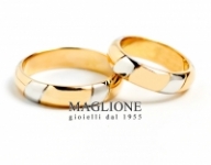 GioielleriaMaglione.it - Trasformazione Fedi Nuziali 25 anni con 5 fasce oblique in oro bianco 18kt