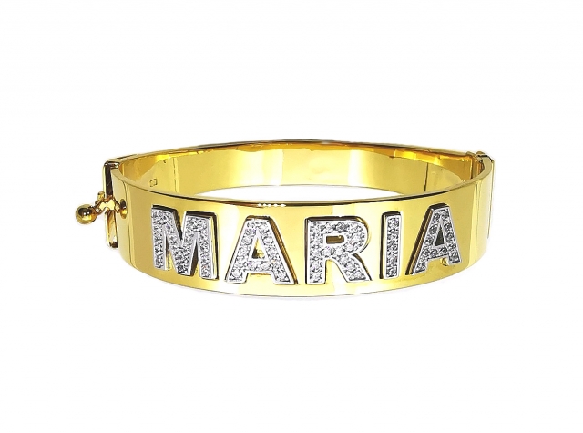 Bracciale a manetta con nome argento 925 | Personalizzazioni Oro e Argento
